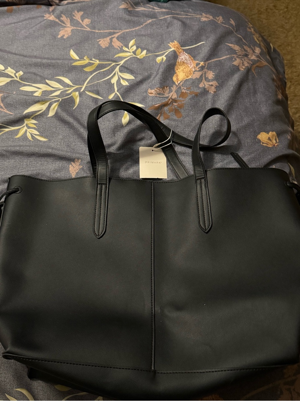 Primark Black Faux Leather Tote with Dual Handles